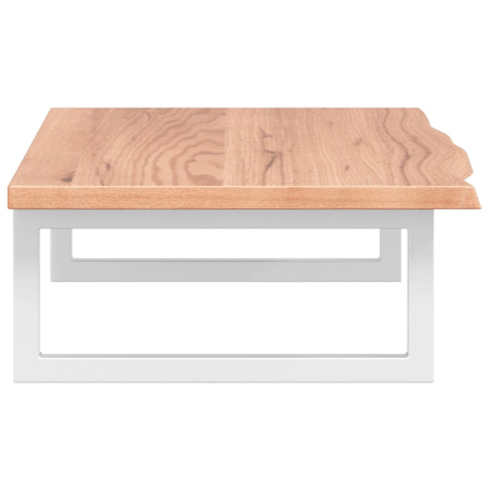 Ripiano a Parete per Lavabo in Acciaio e Massello di Rovere