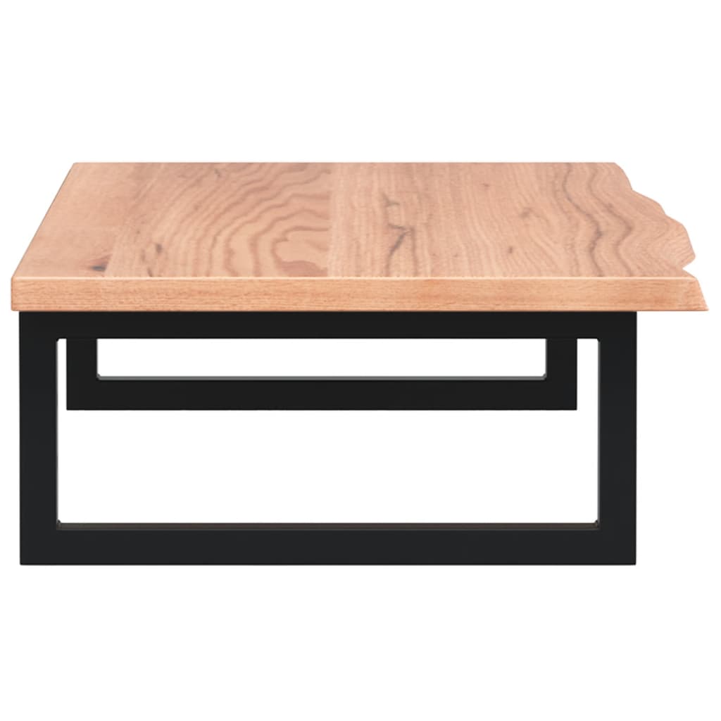 Ripiano a Parete per Lavabo in Acciaio e Massello di Rovere 3302569