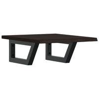 Ripiano a Parete per Lavabo in Acciaio e Massello di Rovere