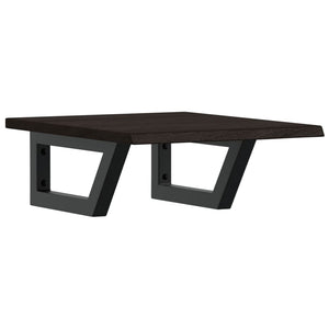 Ripiano a Parete per Lavabo in Acciaio e Massello di Rovere