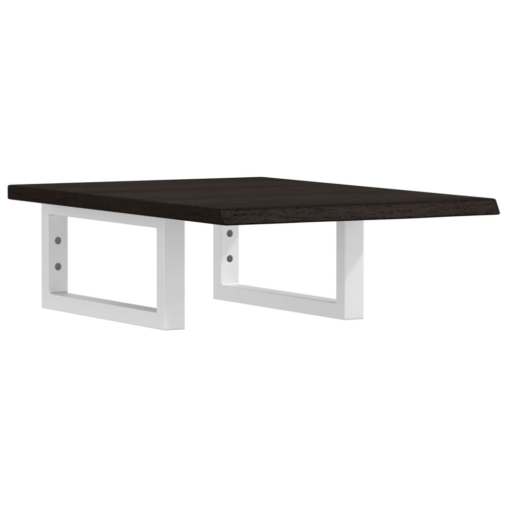 vidaXL Ripiano a Parete per Lavabo in Acciaio e Massello di Rovere