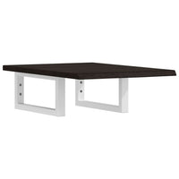 vidaXL Ripiano a Parete per Lavabo in Acciaio e Massello di Rovere