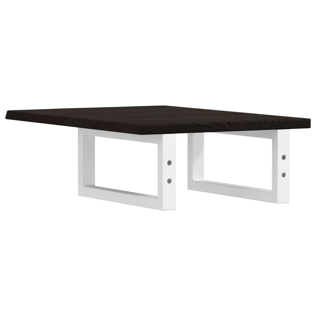 vidaXL Ripiano a Parete per Lavabo in Acciaio e Massello di Rovere