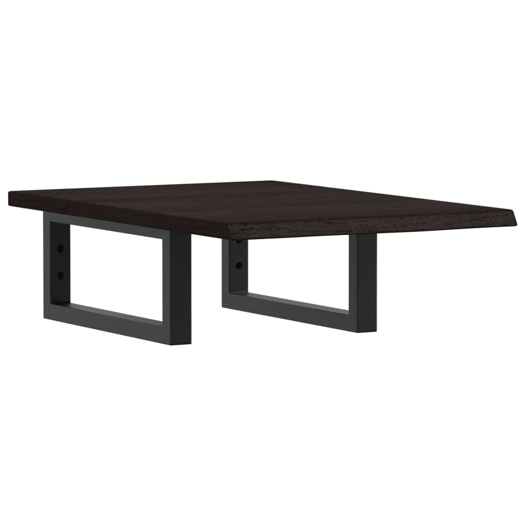 Ripiano a Parete per Lavabo in Acciaio e Massello di Rovere 3302577