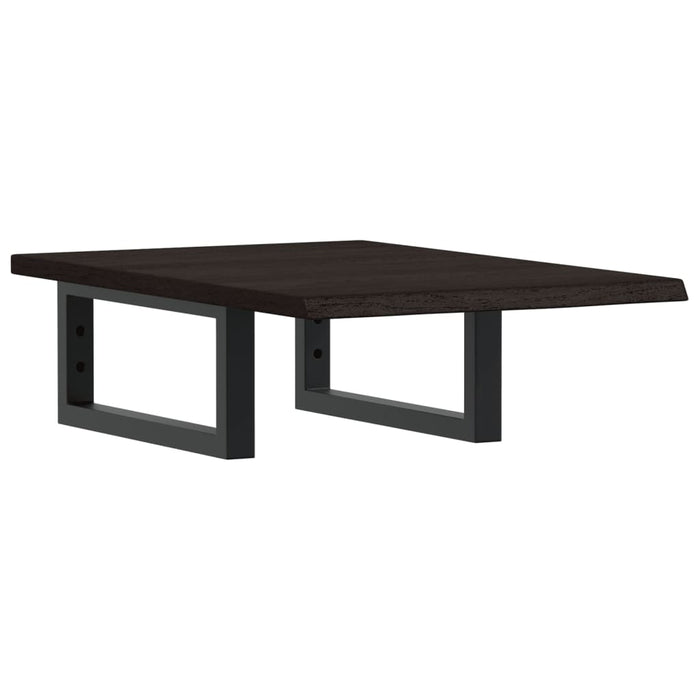 Ripiano a Parete per Lavabo in Acciaio e Massello di Rovere 3302577