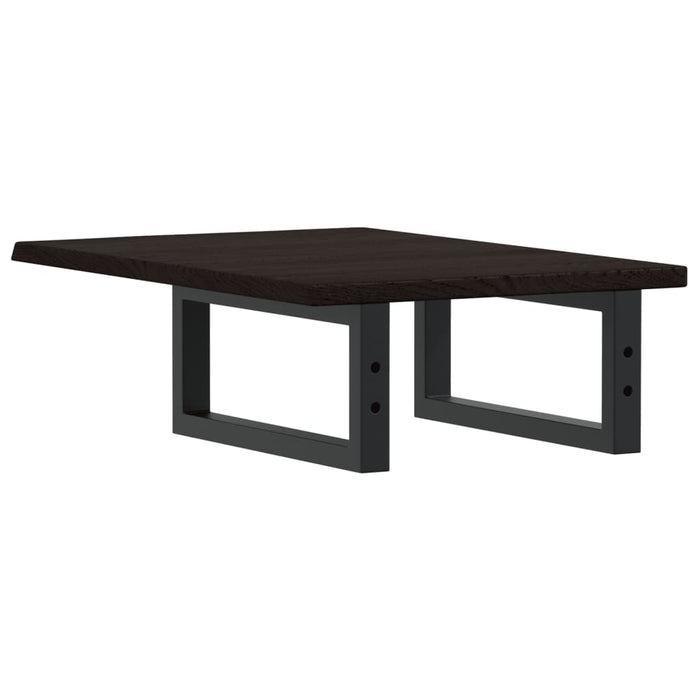 Ripiano a Parete per Lavabo in Acciaio e Massello di Rovere 3302577