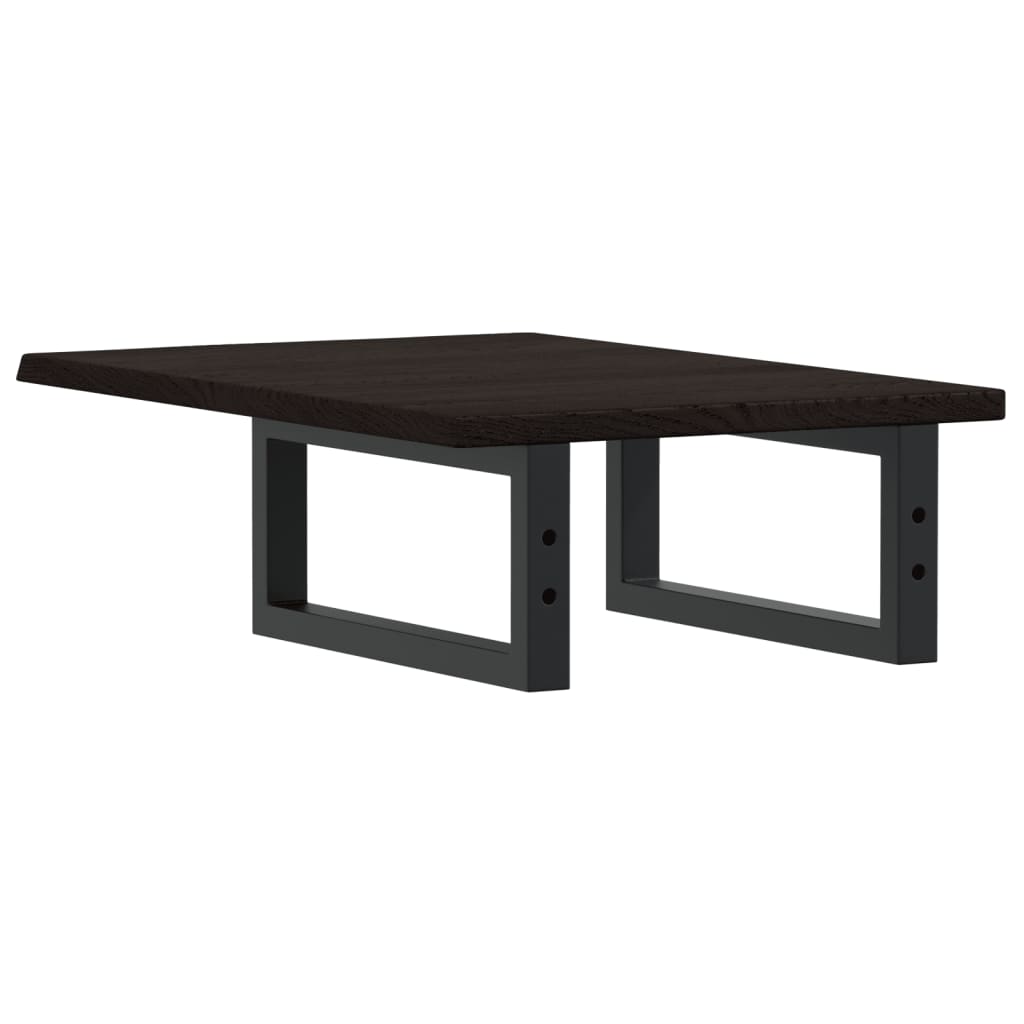 Ripiano a Parete per Lavabo in Acciaio e Massello di Rovere