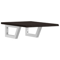 Ripiano a Parete per Lavabo in Acciaio e Massello di Rovere 3302578