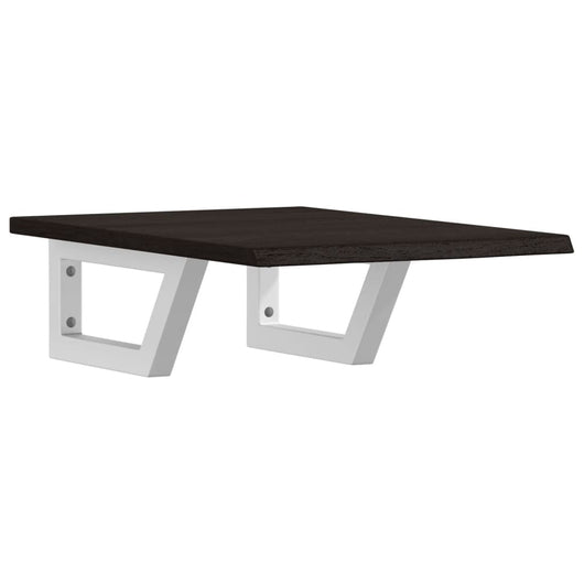 Ripiano a Parete per Lavabo in Acciaio e Massello di Rovere 3302578