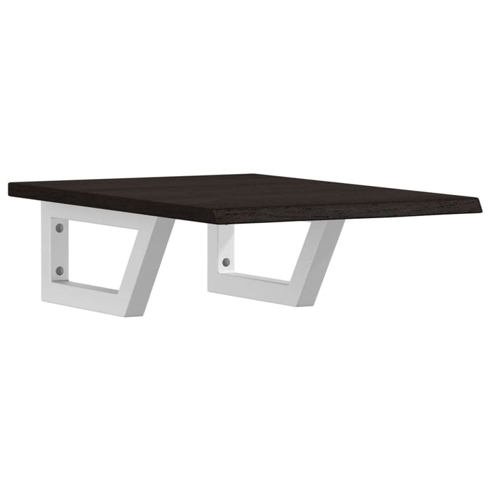 Ripiano a Parete per Lavabo in Acciaio e Massello di Rovere 3302578