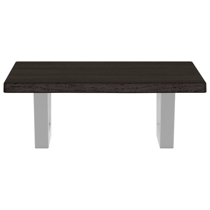 Ripiano a Parete per Lavabo in Acciaio e Massello di Rovere 3302578