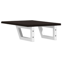 Ripiano a Parete per Lavabo in Acciaio e Massello di Rovere 3302578