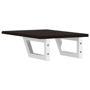 Ripiano a Parete per Lavabo in Acciaio e Massello di Rovere 3302578