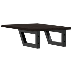 Ripiano a Parete per Lavabo in Acciaio e Massello di Rovere 3302579