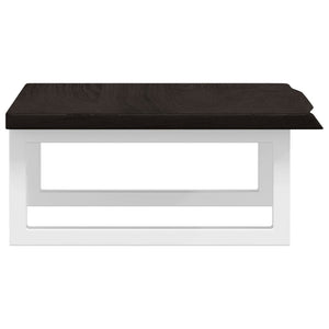 Ripiano a Parete per Lavabo in Acciaio e Massello di Rovere 3302580