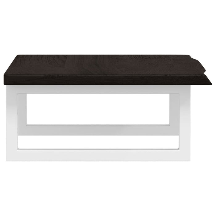 Ripiano a Parete per Lavabo in Acciaio e Massello di Rovere 3302580