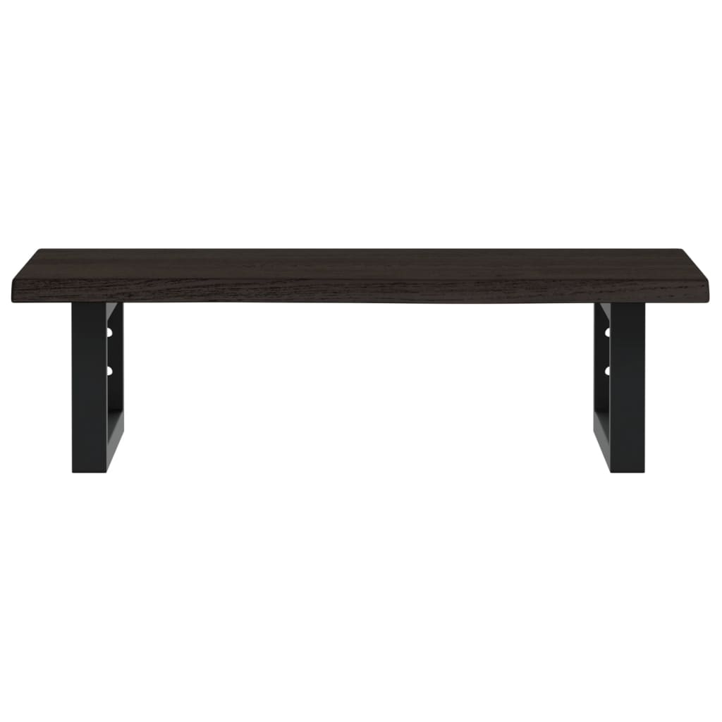 Ripiano a Parete per Lavabo in Acciaio e Massello di Rovere 3302581