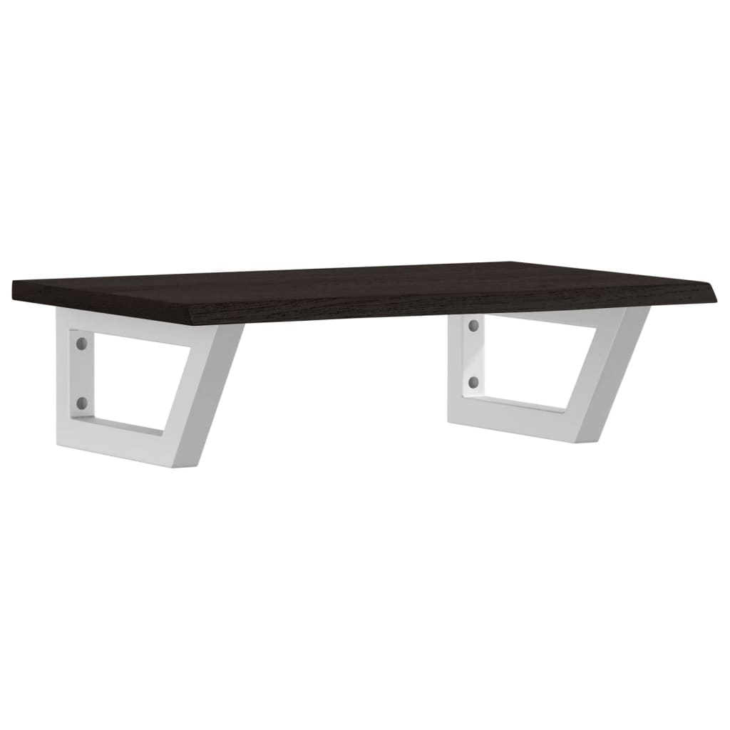 Ripiano a Parete per Lavabo in Acciaio e Massello di Rovere