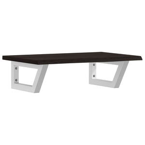 Ripiano a Parete per Lavabo in Acciaio e Massello di Rovere