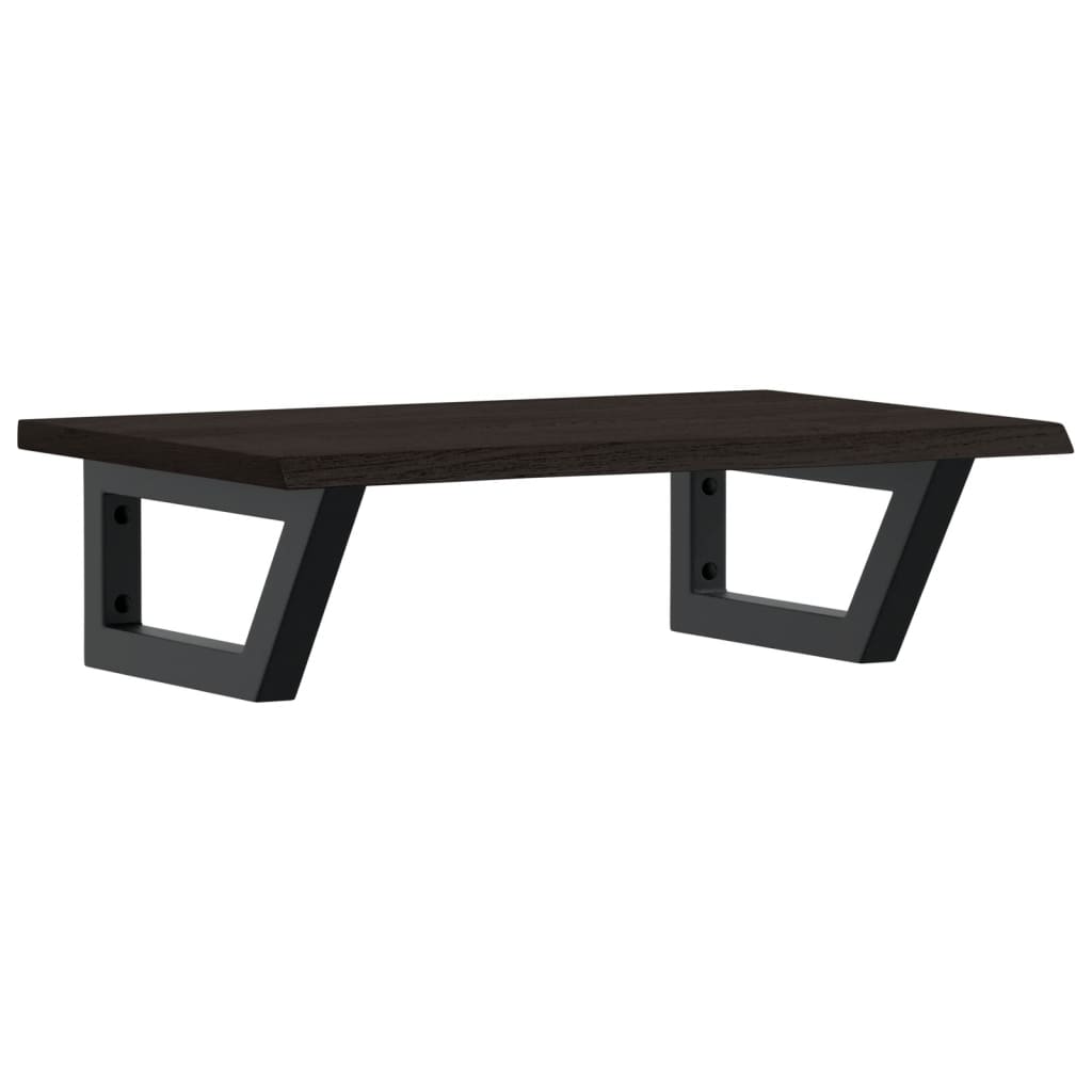 Ripiano a Parete per Lavabo in Acciaio e Massello di Rovere 3302583