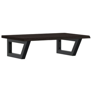 Ripiano a Parete per Lavabo in Acciaio e Massello di Rovere 3302583