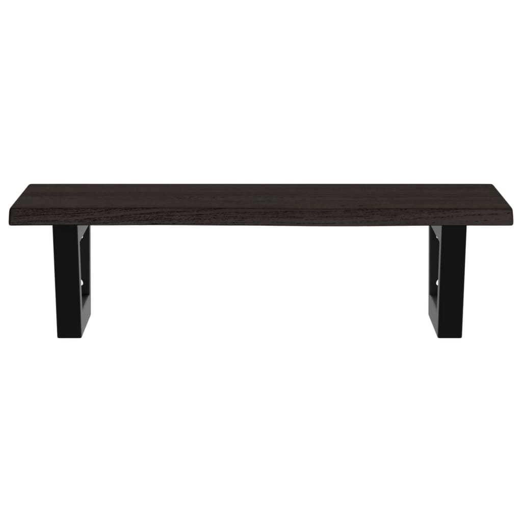 Ripiano a Parete per Lavabo in Acciaio e Massello di Rovere 3302583