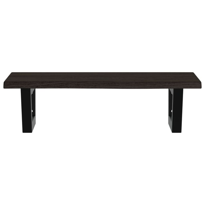 Ripiano a Parete per Lavabo in Acciaio e Massello di Rovere 3302583