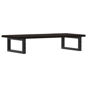 Ripiano a Parete per Lavabo in Acciaio e Massello di Rovere 3302585