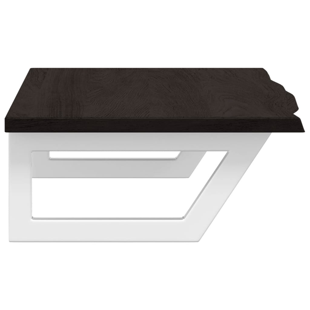 vidaXL Ripiano a Parete per Lavabo in Acciaio e Massello di Rovere