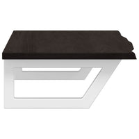 Ripiano a Parete per Lavabo in Acciaio e Massello di Rovere 3302590