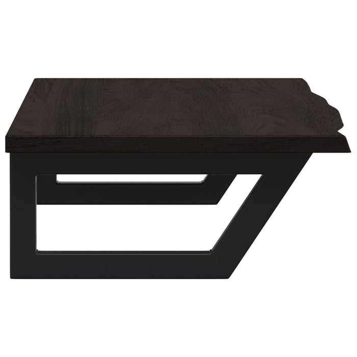 Ripiano a Parete per Lavabo in Acciaio e Massello di Rovere 3302591