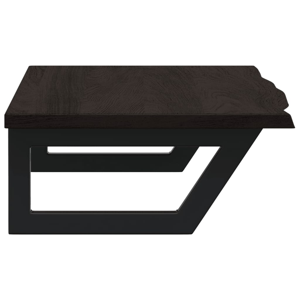 vidaXL Ripiano a Parete per Lavabo in Acciaio e Massello di Rovere