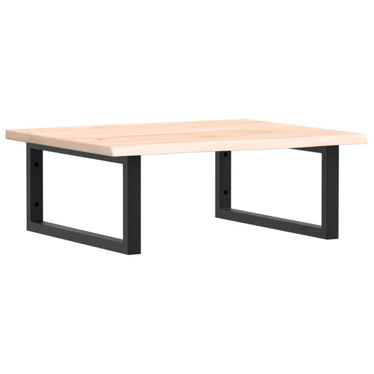 Ripiano a Parete per Lavabo in Acciaio e Massello di Rovere 3302593