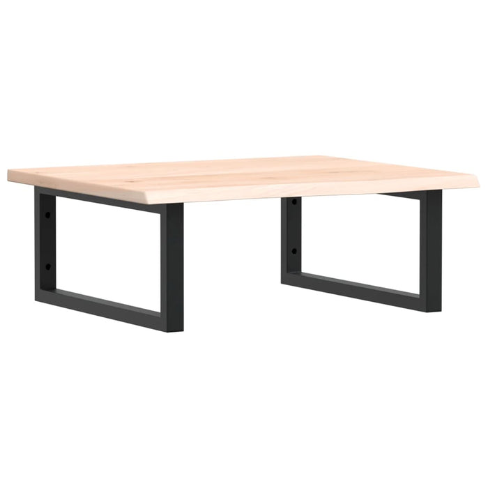 Ripiano a Parete per Lavabo in Acciaio e Massello di Rovere 3302593