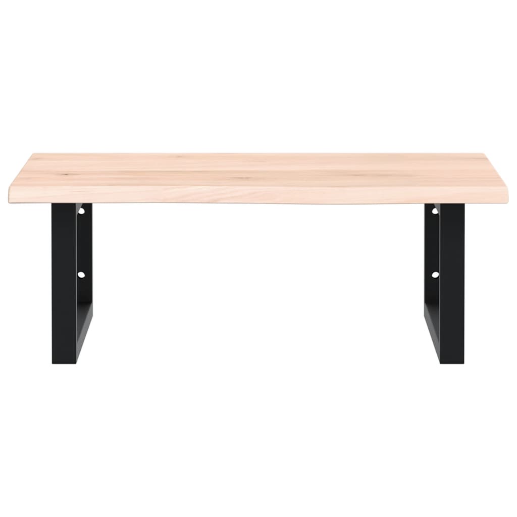 Ripiano a Parete per Lavabo in Acciaio e Massello di Rovere 3302593