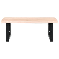 Ripiano a Parete per Lavabo in Acciaio e Massello di Rovere 3302593