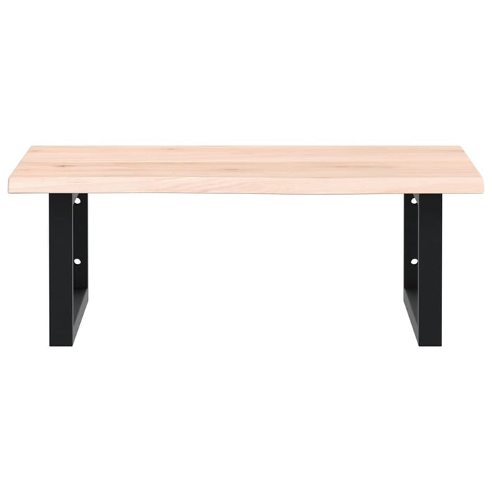 Ripiano a Parete per Lavabo in Acciaio e Massello di Rovere 3302593