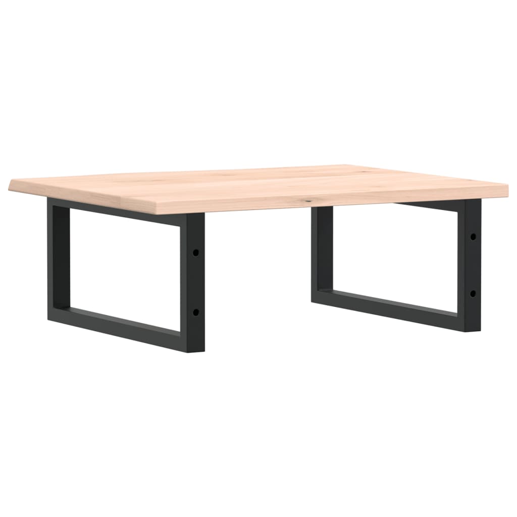 Ripiano a Parete per Lavabo in Acciaio e Massello di Rovere 3302593