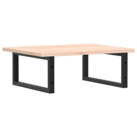 Ripiano a Parete per Lavabo in Acciaio e Massello di Rovere 3302593