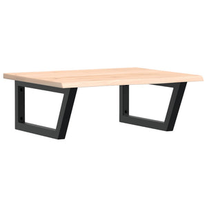 Ripiano a Parete per Lavabo in Acciaio e Massello di Rovere