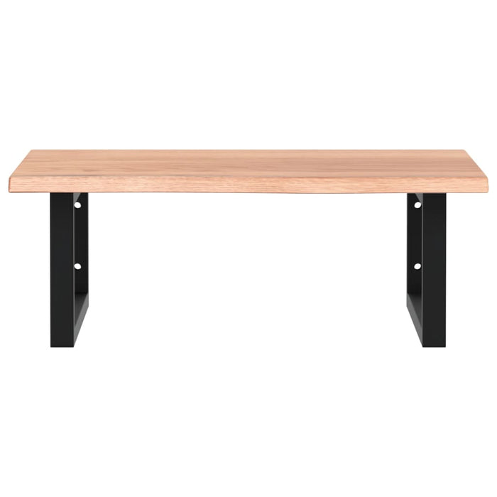 Ripiano a Parete per Lavabo in Acciaio e Massello di Rovere 3302605