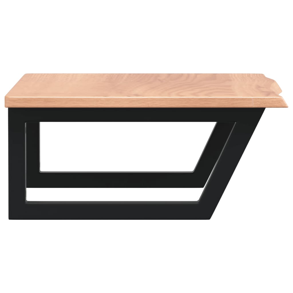 Ripiano a Parete per Lavabo in Acciaio e Massello di Rovere 3302607