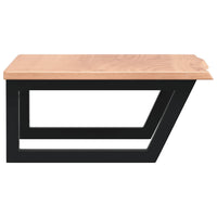 Ripiano a Parete per Lavabo in Acciaio e Massello di Rovere