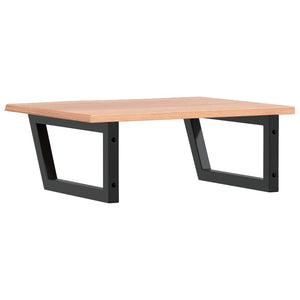 Ripiano a Parete per Lavabo in Acciaio e Massello di Rovere 3302607