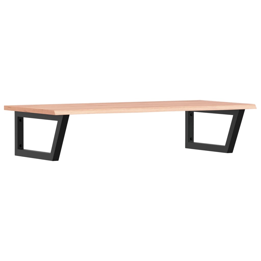 Ripiano a Parete per Lavabo in Acciaio e Massello di Rovere 3302615