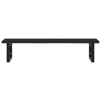 Ripiano a Parete per Lavabo in Acciaio e Massello di Rovere