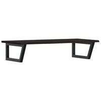 Ripiano a Parete per Lavabo in Acciaio e Massello di Rovere