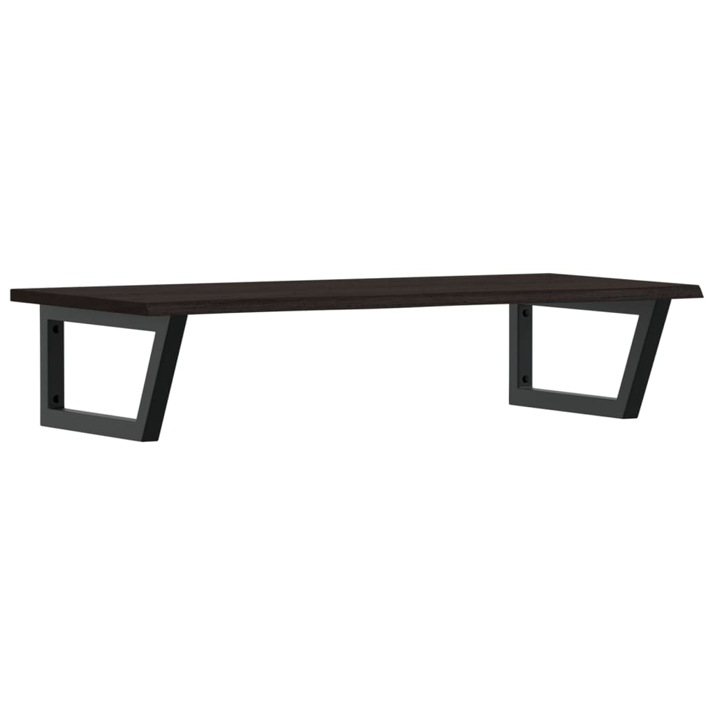 Ripiano a Parete per Lavabo-Mensole a Muro in Acciaio e Massello di Rovere 359837