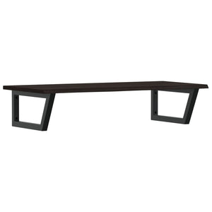 Ripiano a Parete per Lavabo-Mensole a Muro in Acciaio e Massello di Rovere 359837