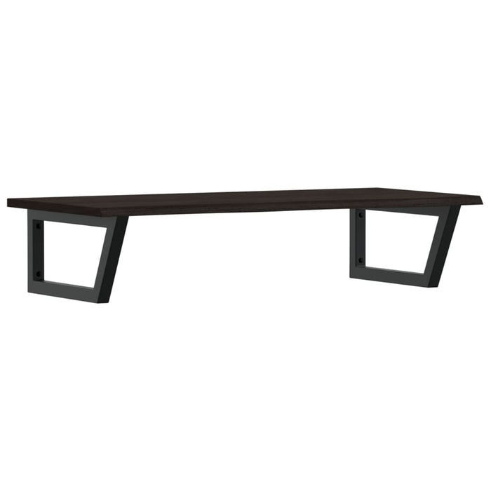 Ripiano a Parete per Lavabo-Mensole a Muro in Acciaio e Massello di Rovere 359837